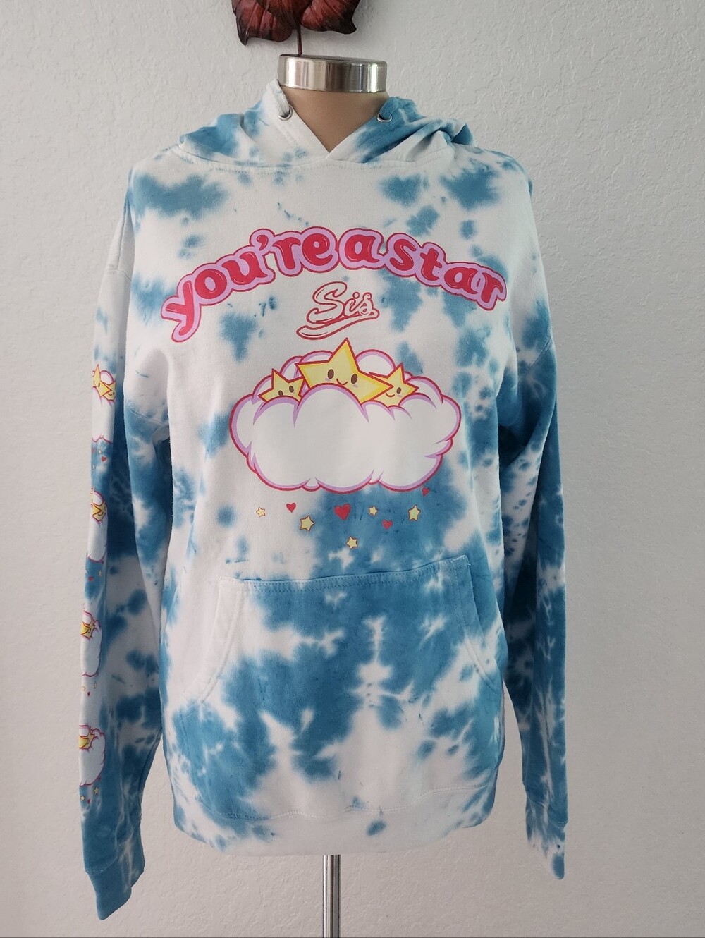 BSR | You're a Star Tie-Dye Hoodie - Blue & White